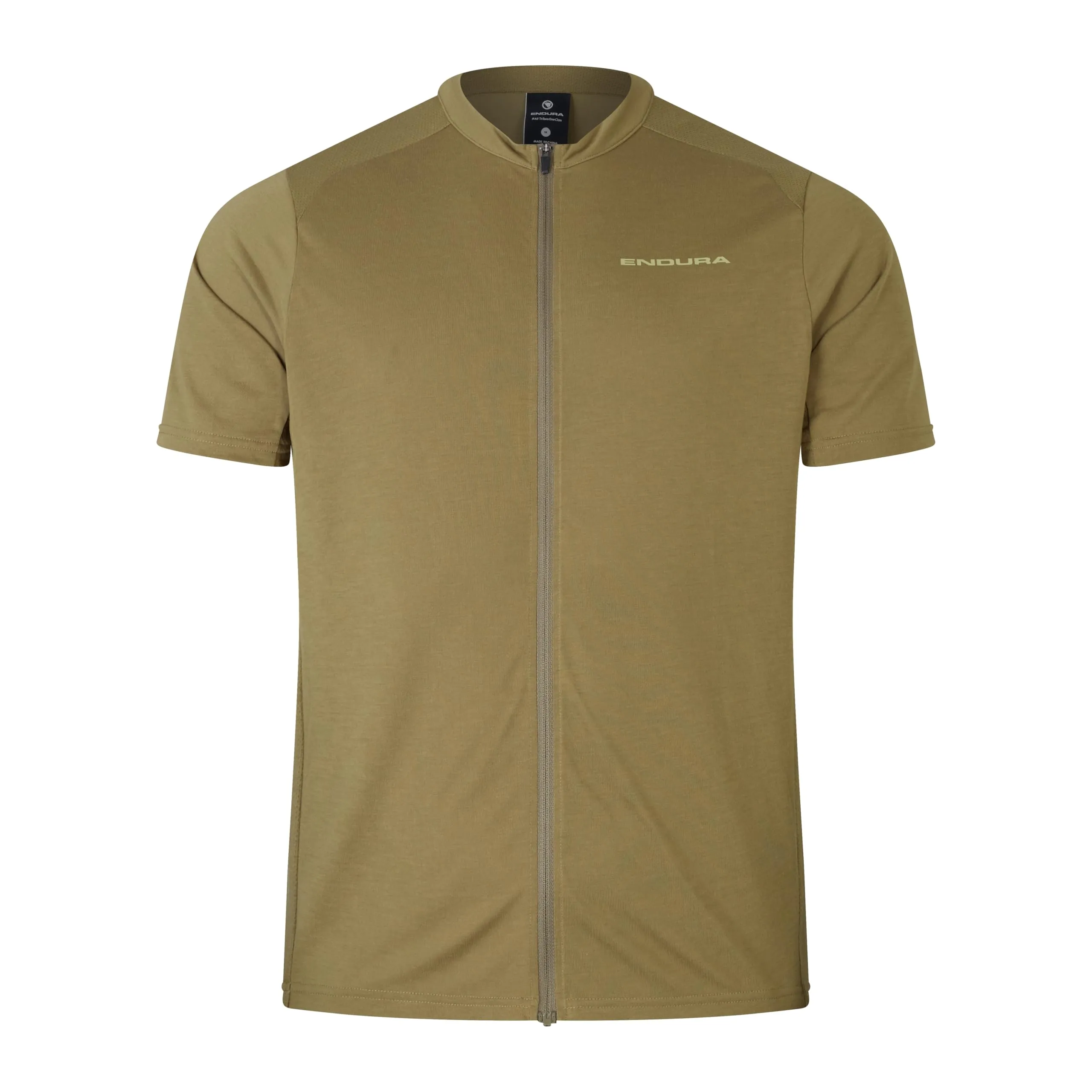 ENDURA Men's Loop Zipped Short Sleeve Jersey, Tweed Green, XS - immagine 1