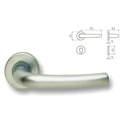 Maniglie porta coppia con rosetta con bocchetta ( Yale ) MILENA Cromo satinato 55744285503 - immagine 1