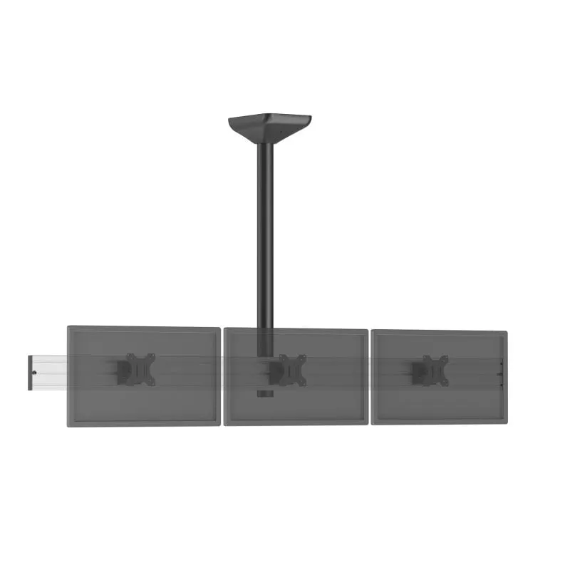Kimex 031-4332K1 Supporto a soffitto per 3 schermi da 32″ VESA 100x100 regolabile grigio/nero - immagine 1