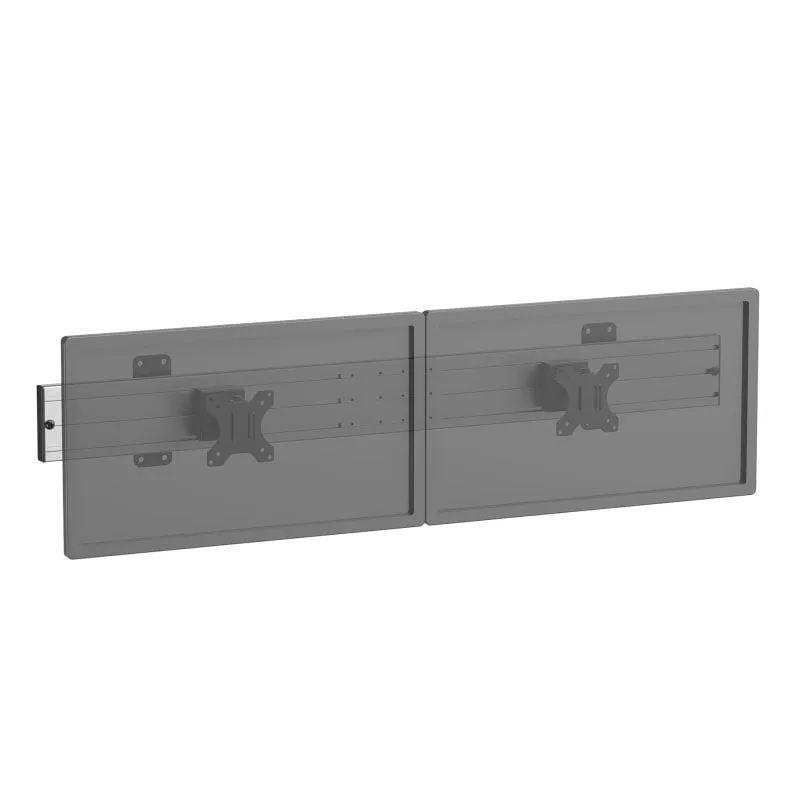 Supporto a parete Kimex 031-3232K1 per due schermi da 32″ VESA 75x75/100x100 inclinazione e rotazione grigio e nero - immagine 1