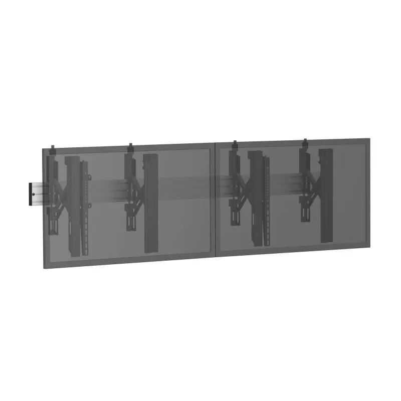 Supporto a parete Kimex 031-3201K1 per due schermi da 45-55″ VESA 600x400 140Kg grigio/nero - immagine 1