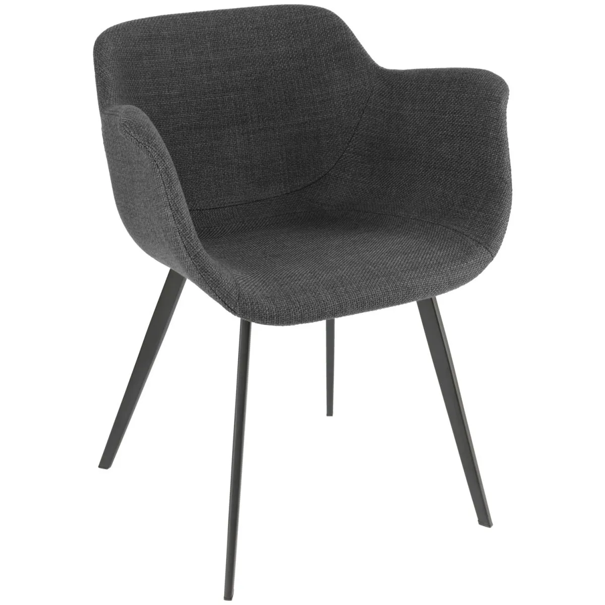 2x VEGA Poltrona Limea; 64x58x76 cm (LxPxH); seduta antracite, struttura nero; 2 pz. / Pacco - immagine 1
