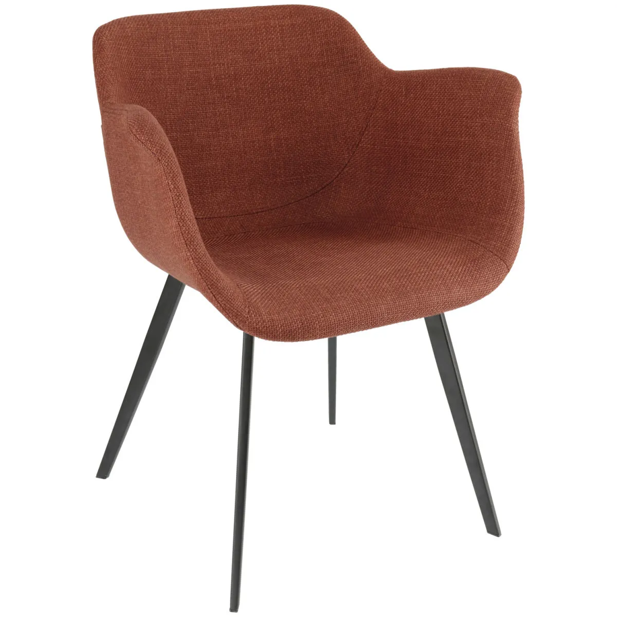 2x VEGA Poltrona Limea; 64x58x76 cm (LxPxH); seduta marrone ruggine, struttura nero; 2 pz. / Pacco - immagine 1