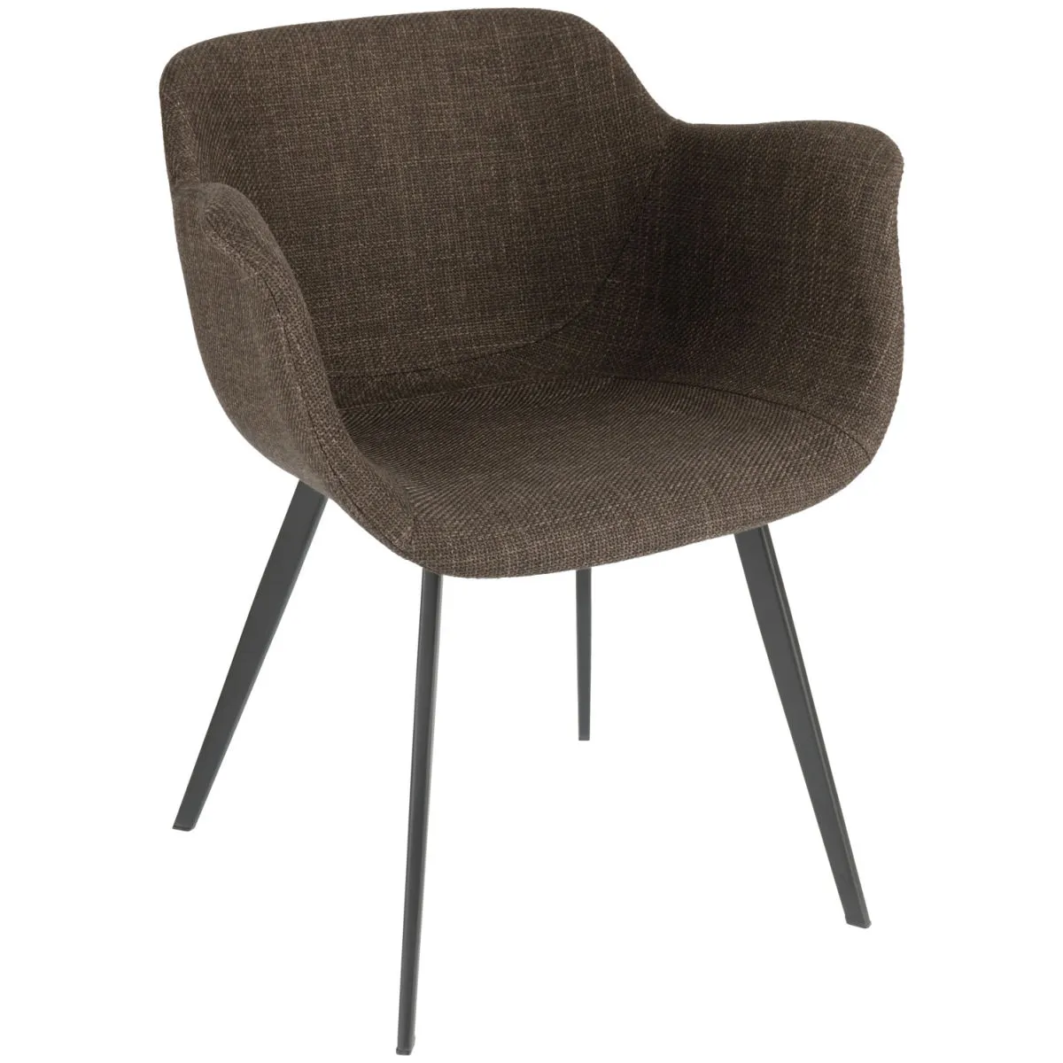 2x VEGA Poltrona Limea; 64x58x76 cm (LxPxH); seduta marrone, struttura nero; 2 pz. / Pacco - immagine 1