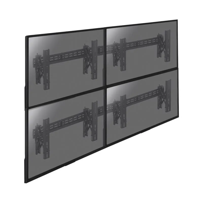 Kimex 017-2122K Supporto video a parete Push Pull per 4 schermi VESA 49″-65″ 280 kg Nero - immagine 1