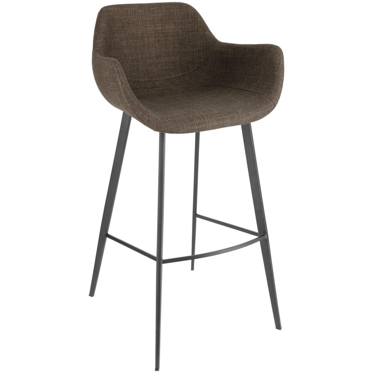 2x VEGA Sgabello da bar Limea; 57x54x102 cm (LxPxH); seduta marrone, struttura nero; 2 pz. / Pacco - immagine 1