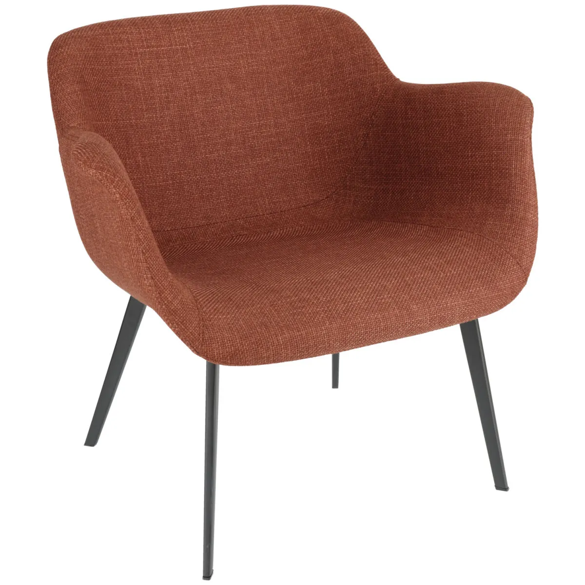 VEGA Poltrona Limea; 78x62x72 cm (LxPxH); seduta marrone ruggine, struttura nero - immagine 1