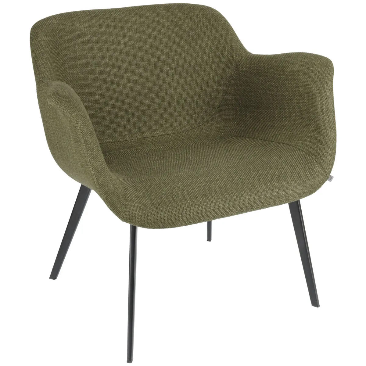 VEGA Poltrona Limea; 78x62x72 cm (LxPxH); seduta verde oliva, struttura nero - immagine 1