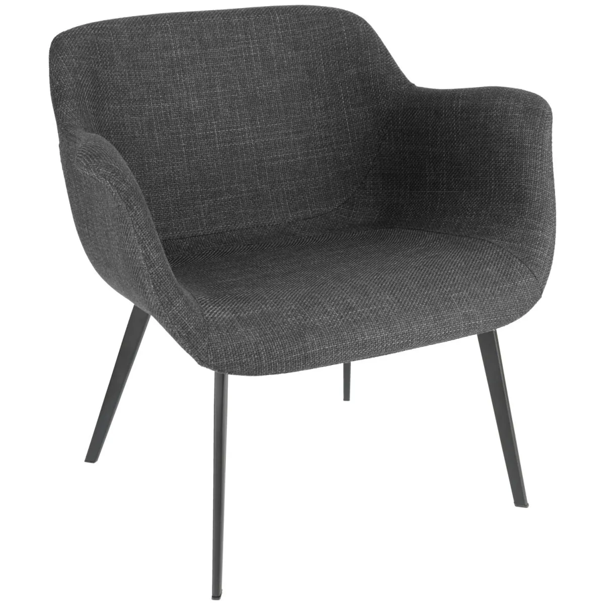VEGA Poltrona Limea; 78x62x72 cm (LxPxH); seduta antracite, struttura nero - immagine 1