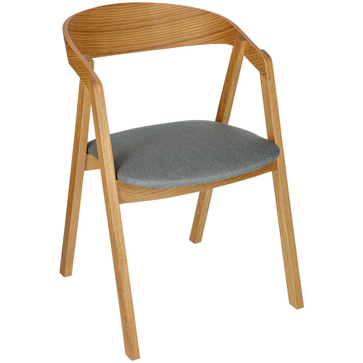 2x VEGA Sedia impilabile Calma rivestimetno in tessuto, quercia; 54x53x79 cm (LxPxH); seduta grigio, struttura quercia; 2 pz. / Pacco - immagine 1
