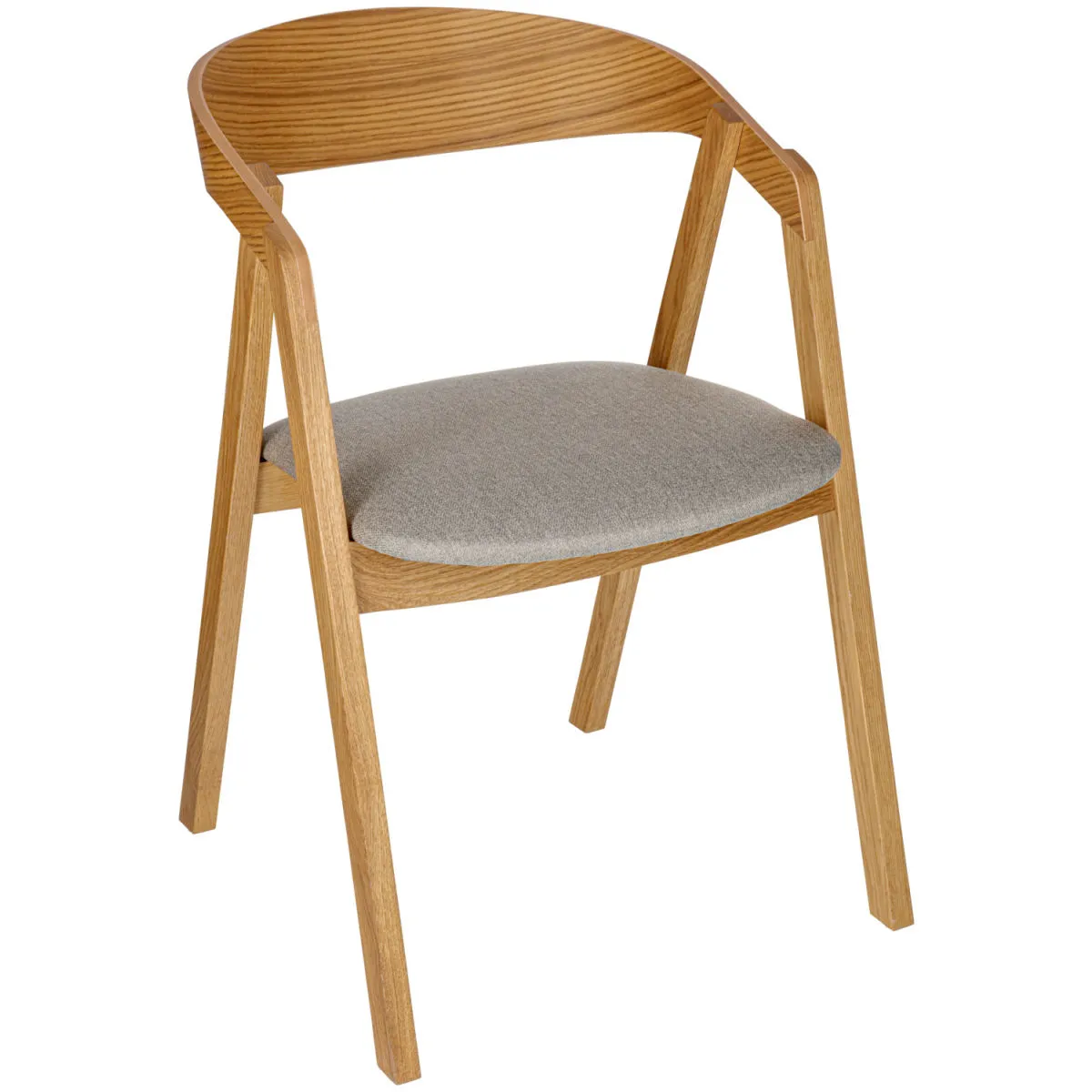 2x VEGA Sedia impilabile Calma rivestimetno in tessuto, quercia; 54x53x79 cm (LxPxH); seduta tortora, struttura quercia; 2 pz. / Pacco - immagine 1