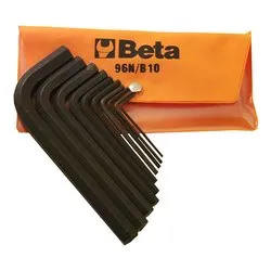 Set chiavi maschio esagonale piegate per brugole 10 pz 96N/B10 Nero 000960650 - immagine 1