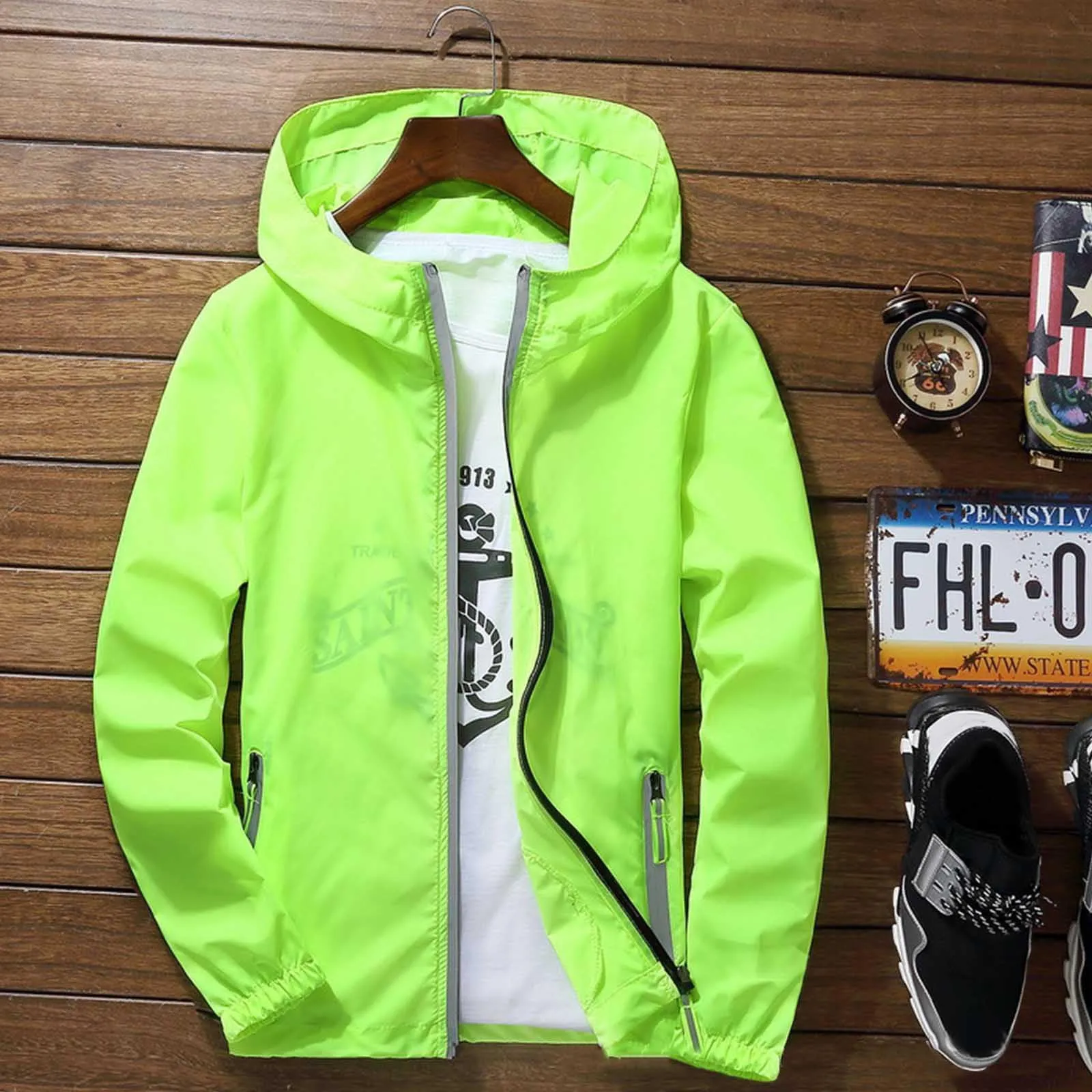 Giubbotto Primaverile Uomo, Giacca Bomber da Uomo, Leggera Casual Antivento Bomber Giubbino Classica Primavera Estate Giacchetto Zipper Cappotto Slim Fit Giacca Estiva Bomber Giubbino - immagine 2