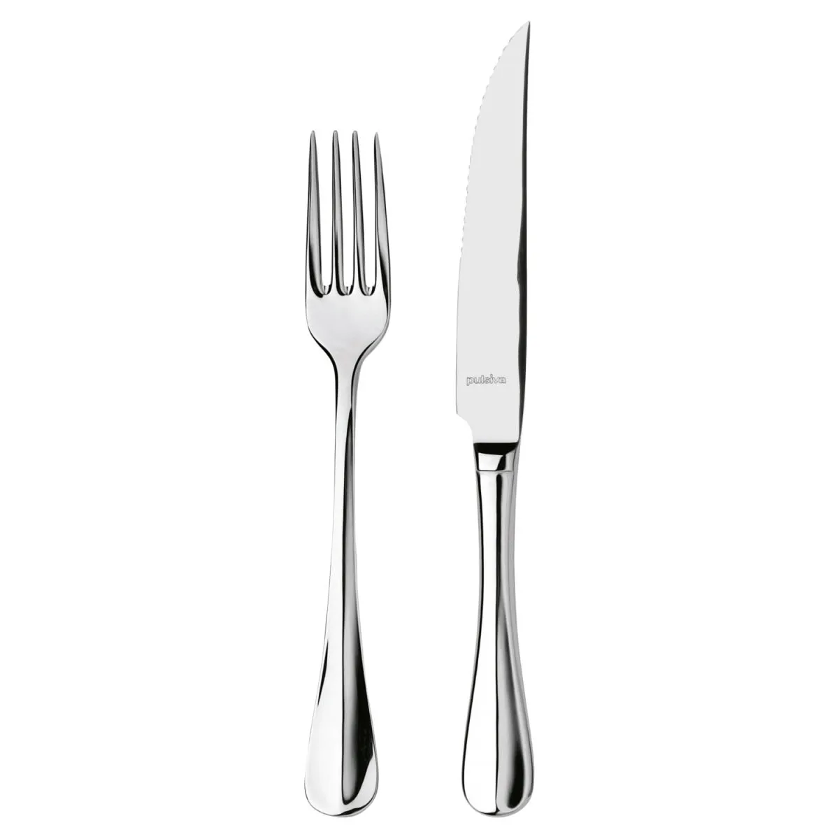 12x PULSIVA Set posate pizza e bistecca Parigi 24 pezzi; argento, manico argento; 12 set / Pacco - immagine 1