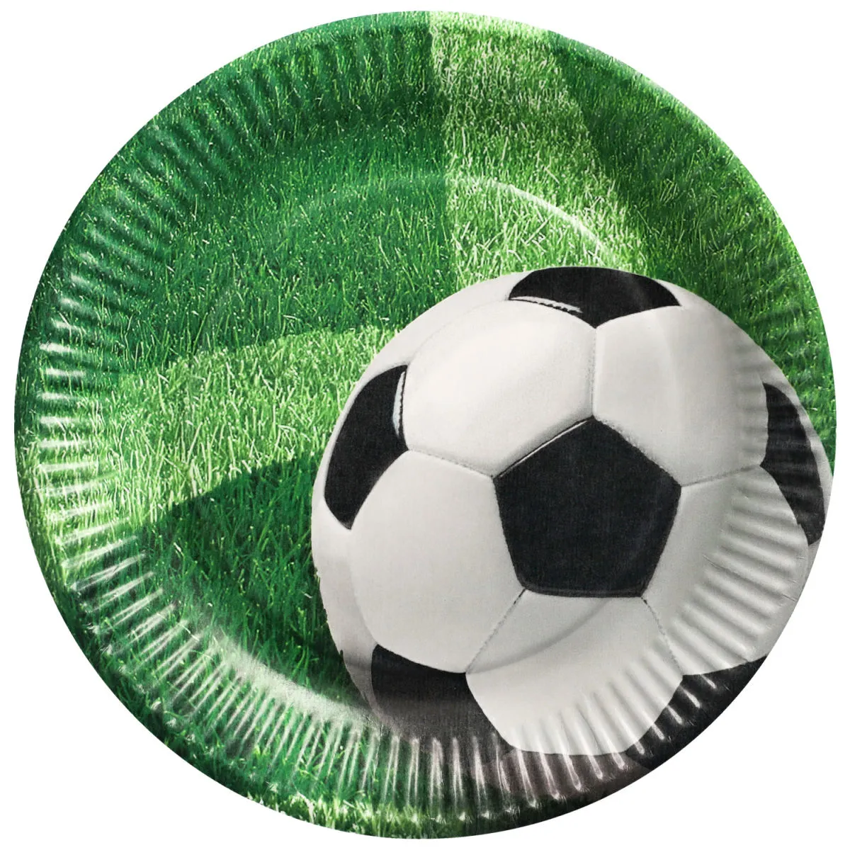 200x PAPSTAR Piatti di carta Football; 23 cm (Ø); bianco; rotonda; 200 pz. / Pacco - immagine 1