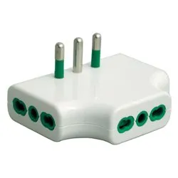Adattatore 3 prese 2P+T 10/16A (bipasso std italiano) SALVASPAZIO Bianco 87220 - immagine 1
