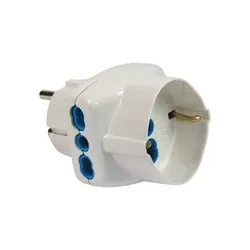 Adattatore 2 prese 2P+T 10/16A (bipasso italiano); 1 presa 2P+T 10/16A (pluristd italiano e tedesco) VERTCAL SYSTEM Bianco 87230 - immagine 1