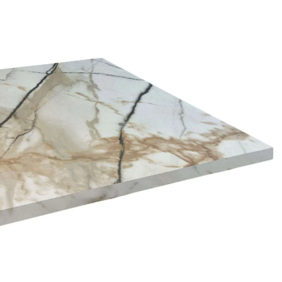 RestooTab Piano tavolo rettangolare, laminato marmo; 120x70 cm (LxL); bianco lana/grigio/marmorizzato; rettangolare - immagine 1
