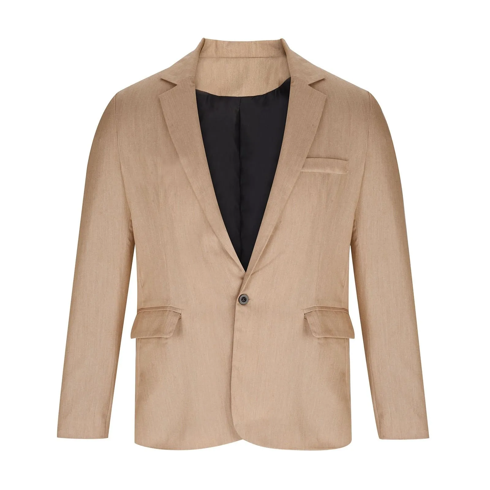 Blazer Estivo Uomo, Elegante Abito a Un Bottone Giacca Formale Casual con Risvolto a Tacca E Spacco Posteriore Giacca Collo Coreana Cappotto Casual Affari Formale Cena Cappotto Blazer Sportivo - immagine 2