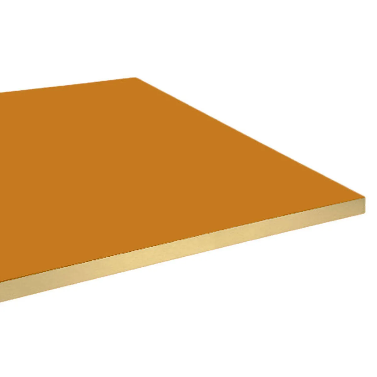 RestooTab Piano tavolo rettangolare, bordi colore ottone; 160x80 cm (LxL); senape; rettangolare - immagine 1