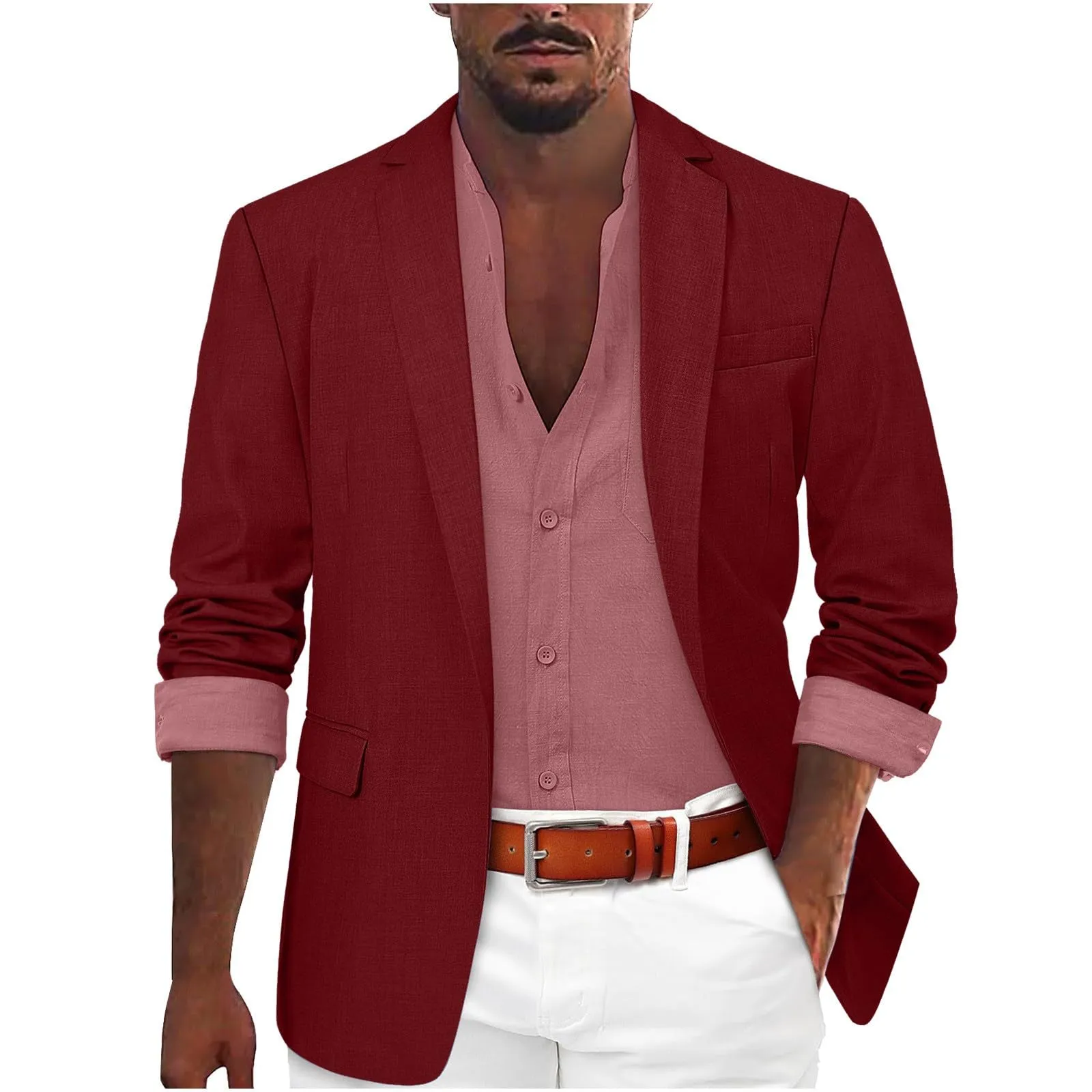 Blazer Casual da Uomo, Regular Fit Elegante Abito Slim Fit Giacche Vintage Plaid Giacca da Abito da Lavoro Formale Giacca Collo Coreana Uomo Cappotti E Giacche per Abito Trench Coat Business - immagine 1
