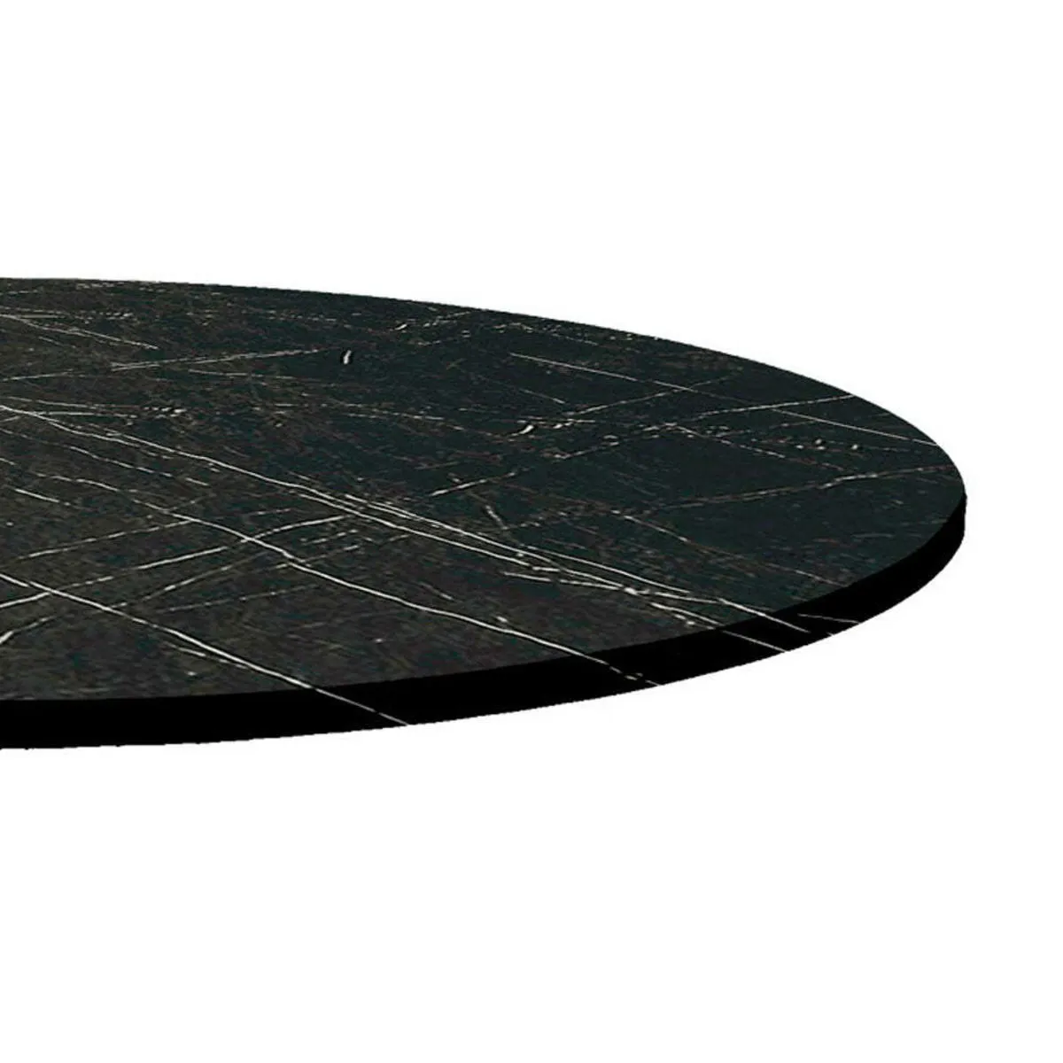 RestooTab Piano tavolo rotondo, decoro in marmo scuro; 70x70 cm (LxL); nero/marmorizzato; rotonda - immagine 1