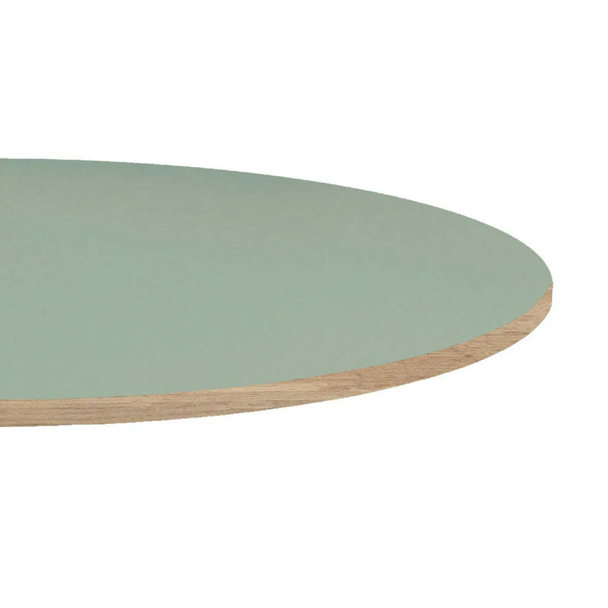 RestooTab Piano tavolo rotondo, bordi effetto legno; 70x70 cm (LxL); verde chiaro; rotonda - immagine 1