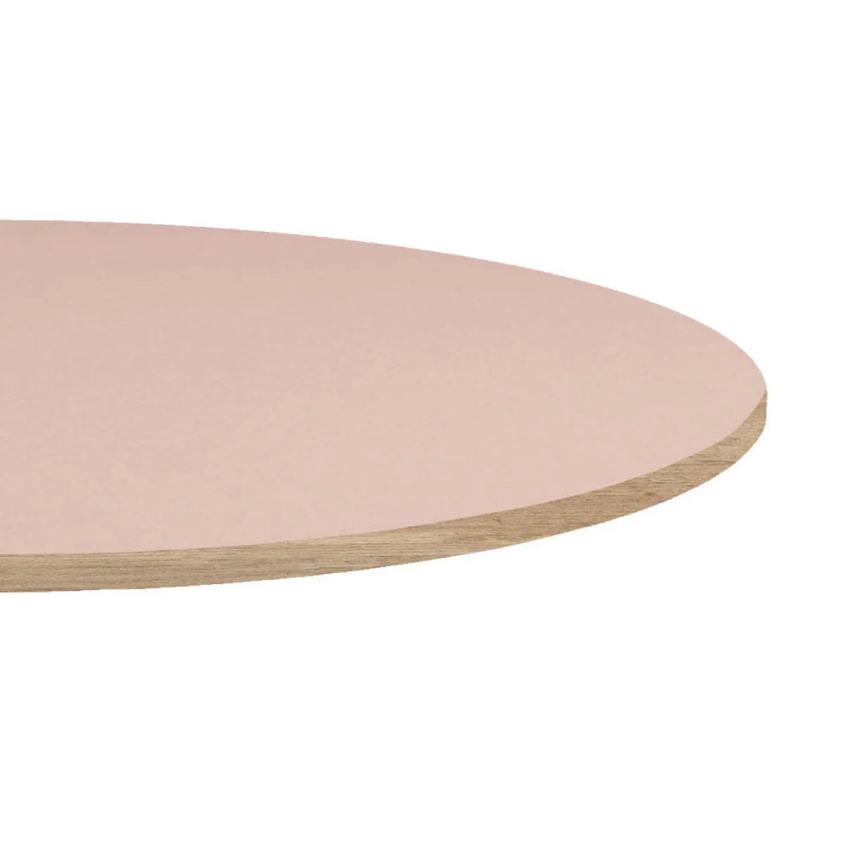 RestooTab Piano tavolo rotondo, bordi effetto legno; 70x70 cm (LxL); rosa antico; rotonda - immagine 1