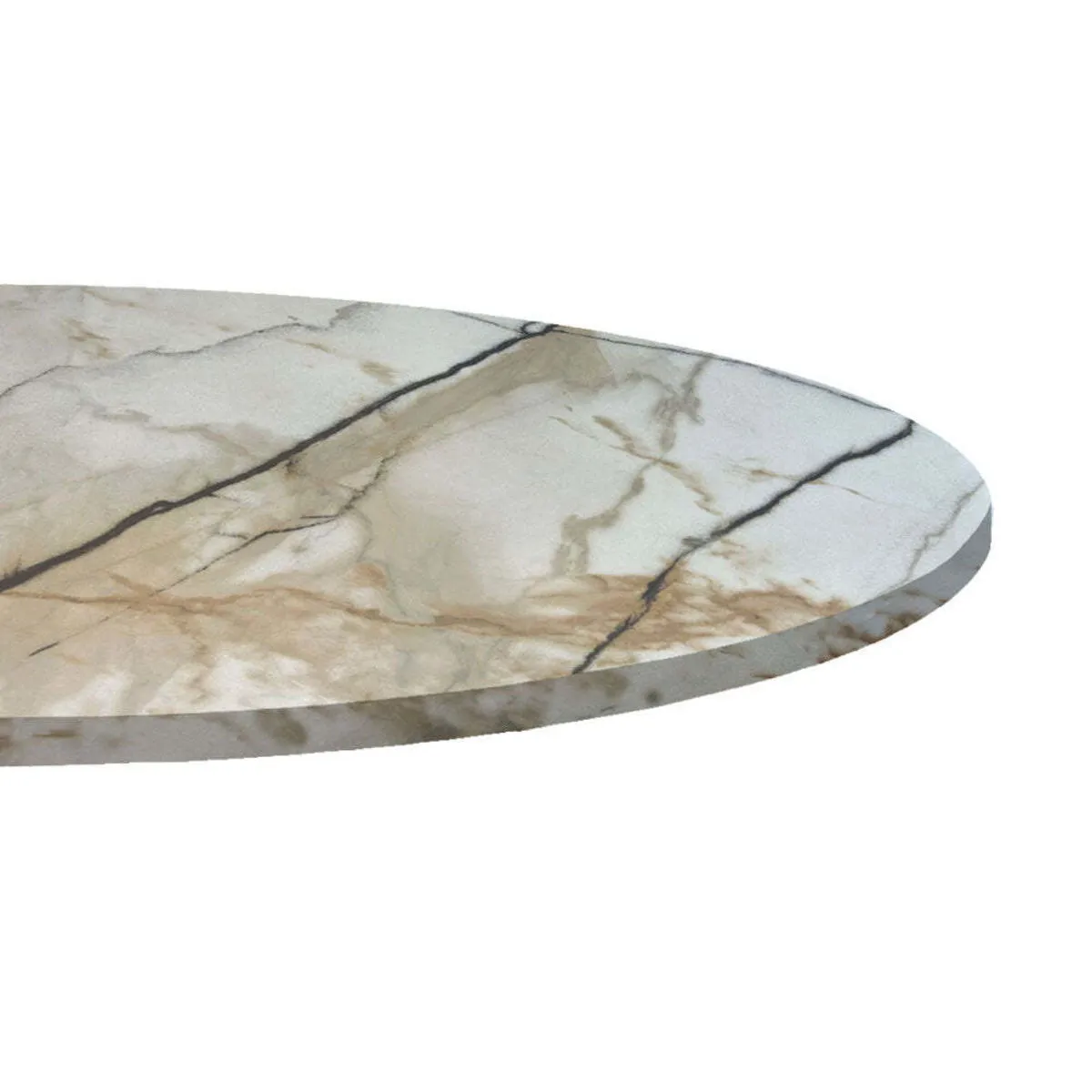 RestooTab Piano tavolo rotondo, decoro in marmo; 120x120 cm (LxL); bianco lana/grigio/marmorizzato; rotonda - immagine 1