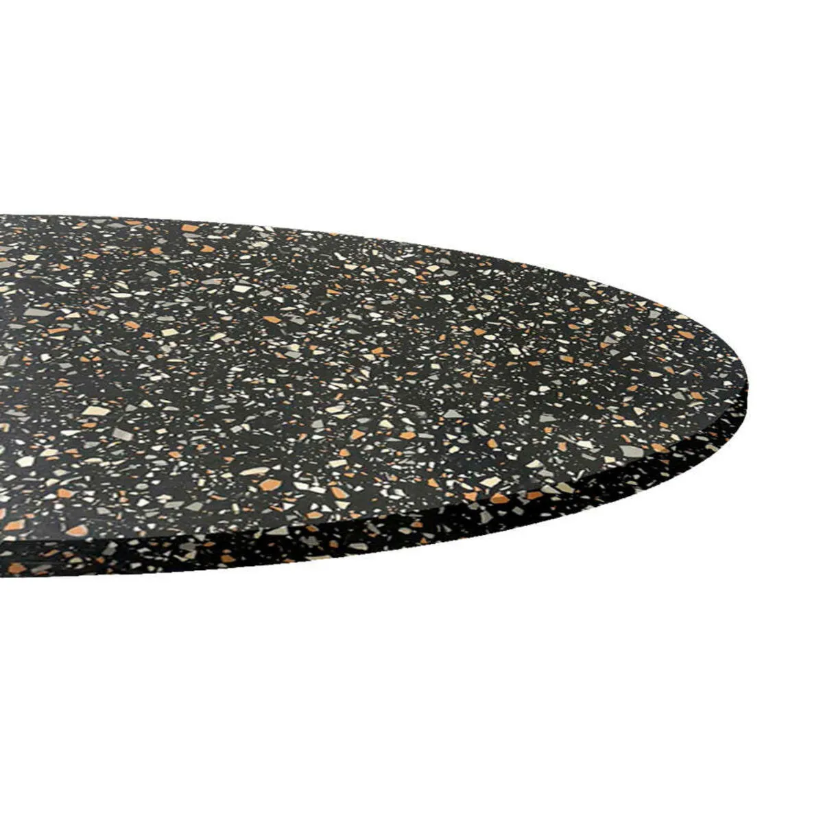 RestooTab Piano tavolo rotondo, decoro Terrazzo; 70x70 cm (LxL); nero/terazzo; rotonda - immagine 1