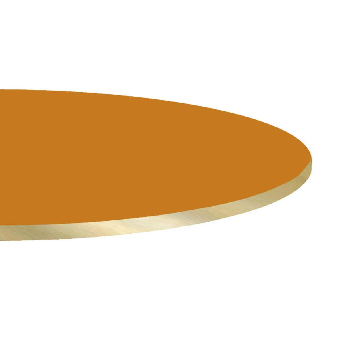 RestooTab Piano tavolo rotondo, bordi color ottone; 120x120 cm (LxL); senape; rotonda - immagine 1