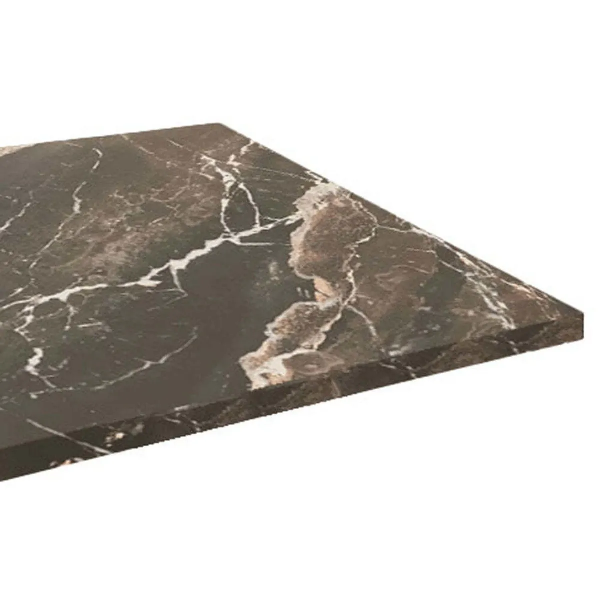 RestooTab Piano tavolo quadrato, decoro in marmo scuro; 60x60 cm (LxL); nero/marrone/marmorizzato; quadrata - immagine 1