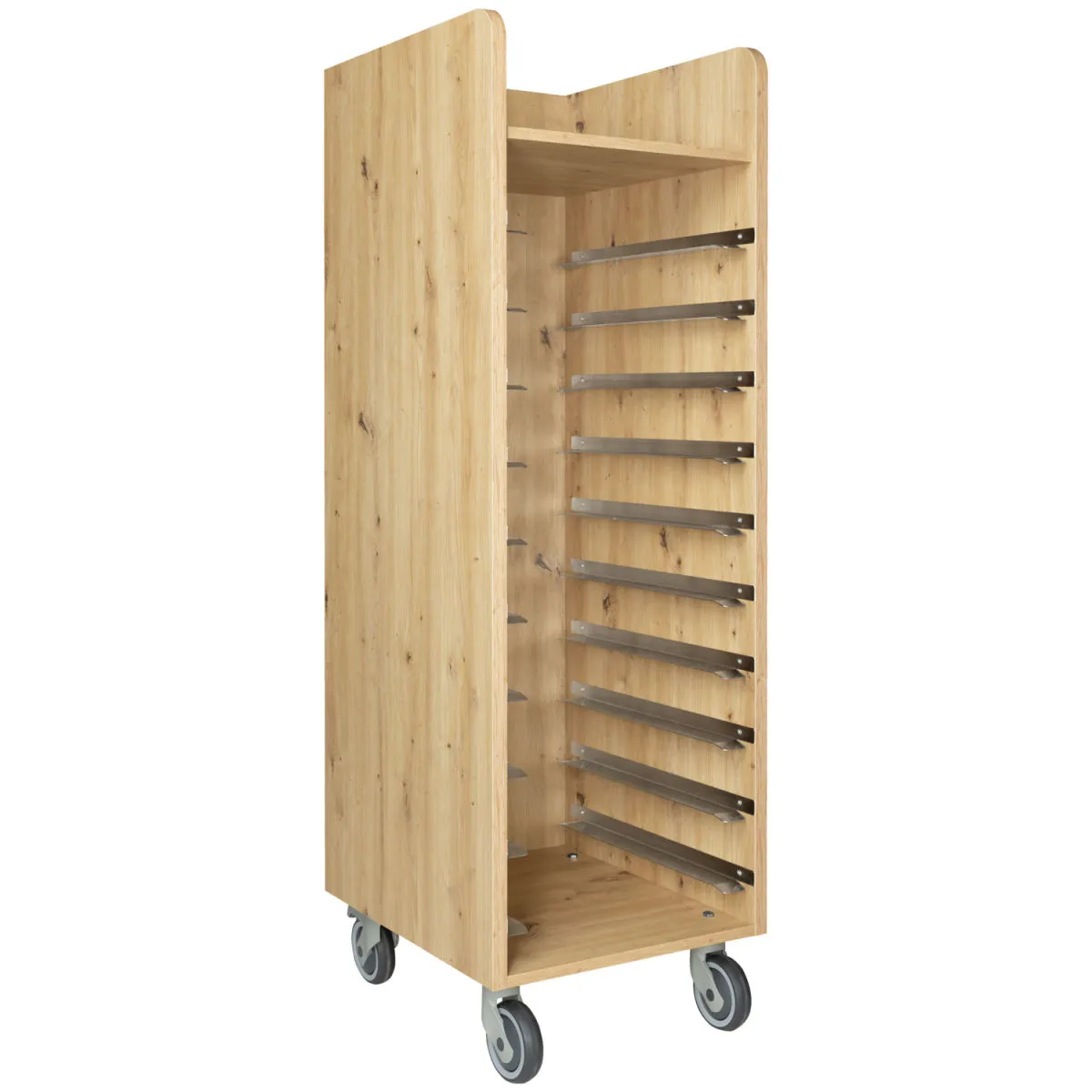 VEGA Carrello portavassoi self service Baristo; 52x59x166 cm (LxPxH); quercia selvatica - immagine 1