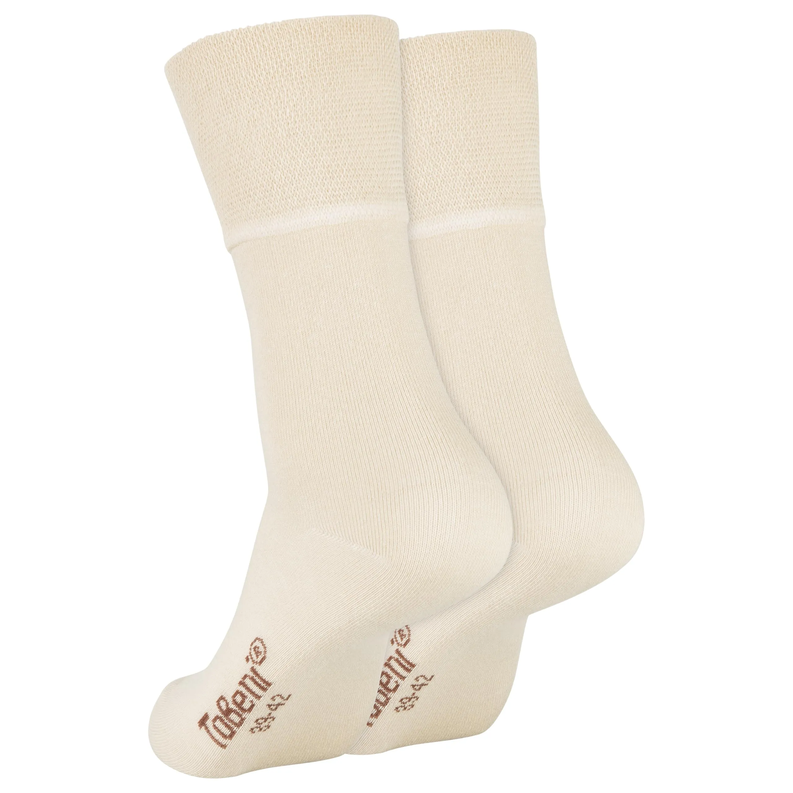 Tobeni 8 paia di calzini in cotone senza gomma unisex, beige., 39-42 - immagine 4