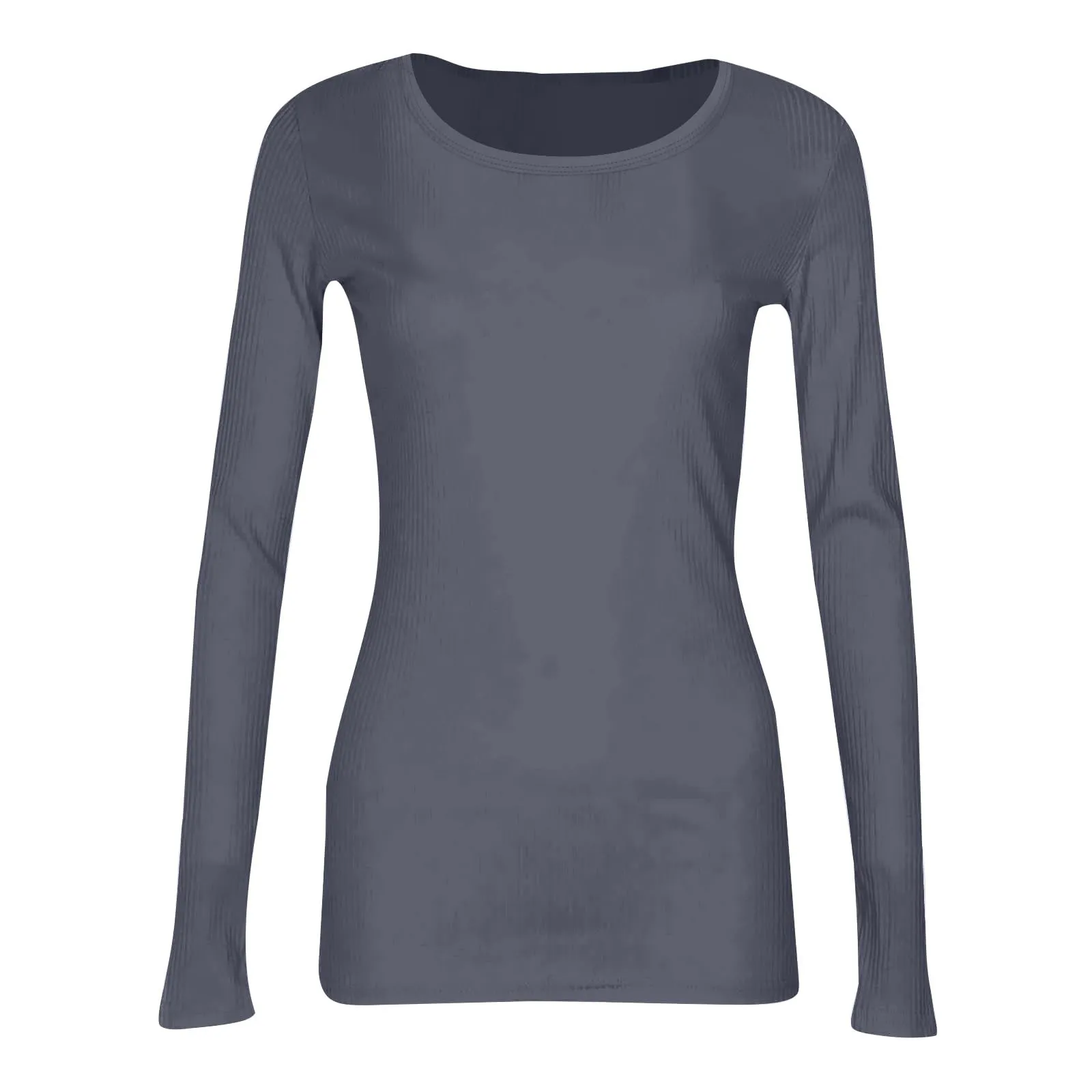 MOKBAY Top Donna Sexy Slim Fit Elegante Tinta Unita Maglie Manica Lunga Sexy Aderente Maglia Autunnali Y2k T-Shirt Maglia Manica Lunga Cotone Magliette Donna XXL - immagine 5