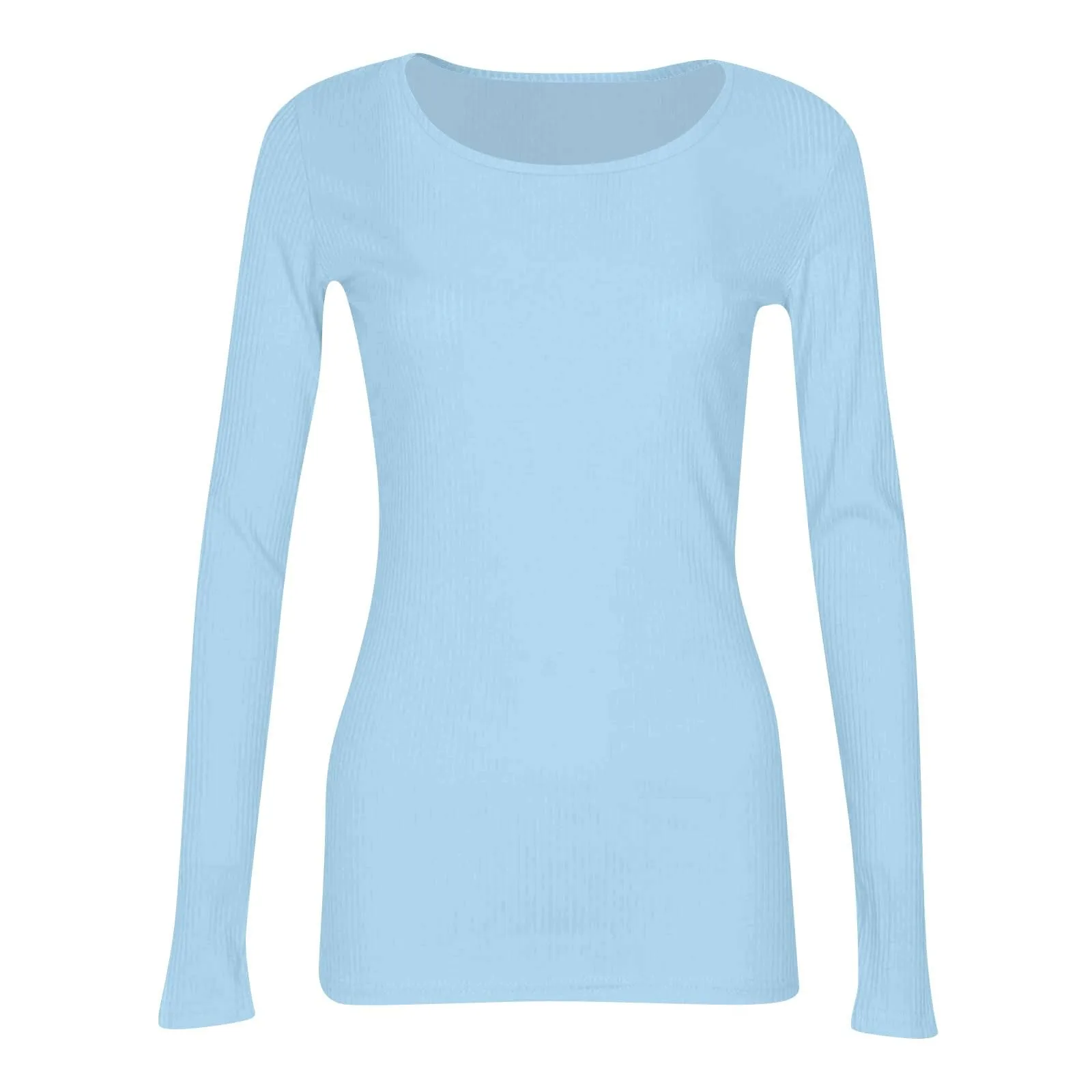 MOKBAY Maglia Maniche Lunghe Donna Cotone Attillata Tinta Unita Top Arancione Maglie Eleganti Sexy T-Shirt Curvy Invernale Basic Maglia Slim Fit Manica Lunga Maglietta Donna XL - immagine 6