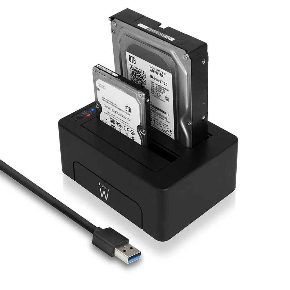 Ewent EW7014 Case SSD/HDD 2.5, 3.5″ SATA III USB 3.2 Gen 1 Tipo-A Nero ABS - immagine 1