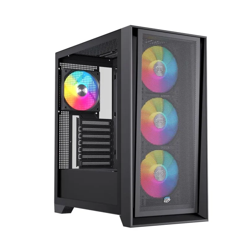 Einarex Pulse P600 RGB Nero ATX/Micro ATX/Mini-ITX Torre Vetro Temperato 3x120mm RGB - immagine 1