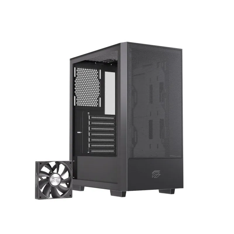 Einarex Pulse P100 Core ATX Case in vetro temperato Supporta 6 ventole Nero - immagine 1