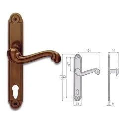 Maniglie porta coppia su placca py85 ( Yale ) BAROCCO Brunito 44290088500 - immagine 1