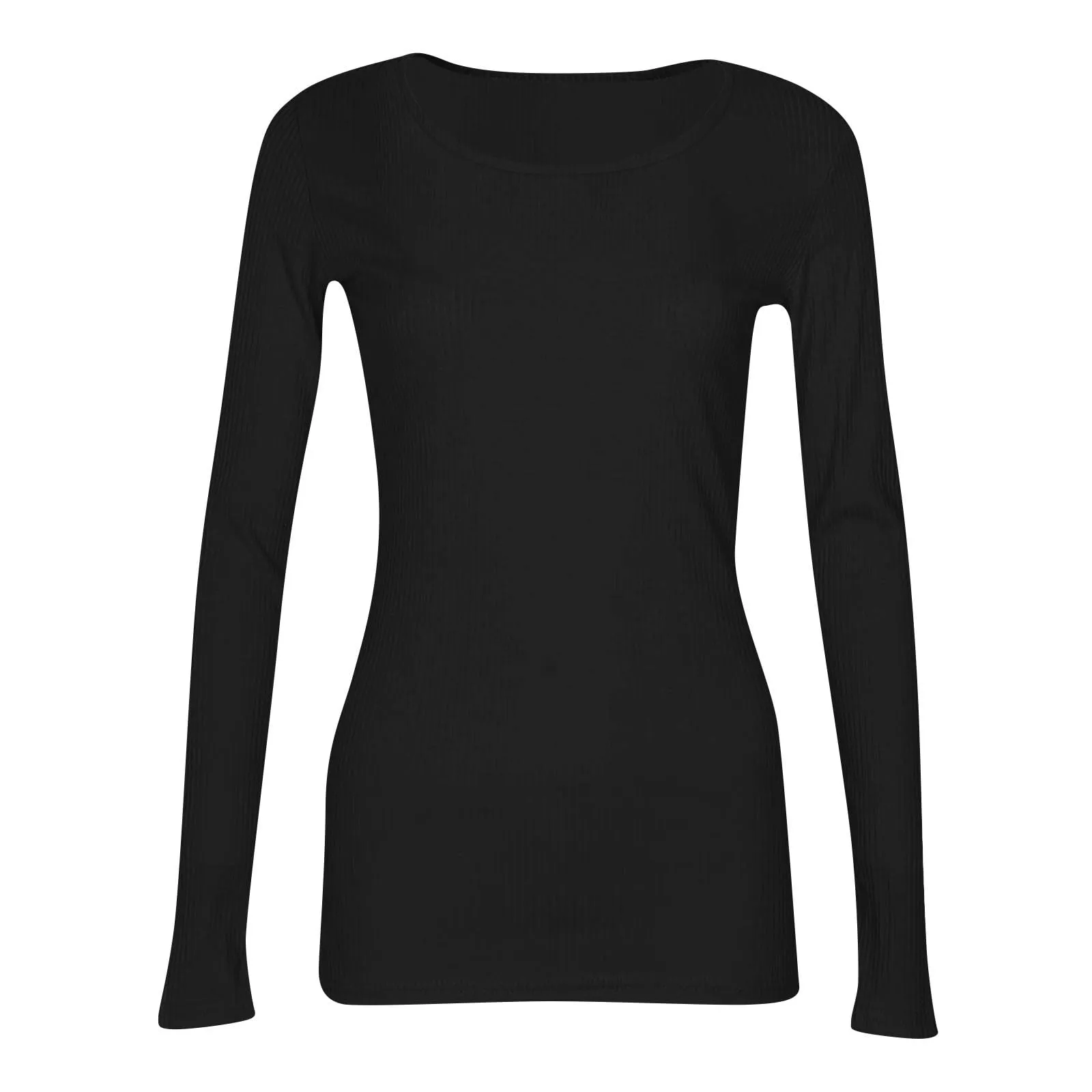 MOKBAY Magliette Intime Donna Basic Invernali Slim Fit Curvy Manica Lunga Aderente Tshirt Tinta Unita Taglie Forti Maglie Elegante Top Maniche Lunghe Donna Maglia Maglia Intima Cotone Manica Lunga XL - immagine 6
