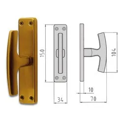 Maniglia finestra cremonese su placca GABRY Bronzo 77400407004 - immagine 1