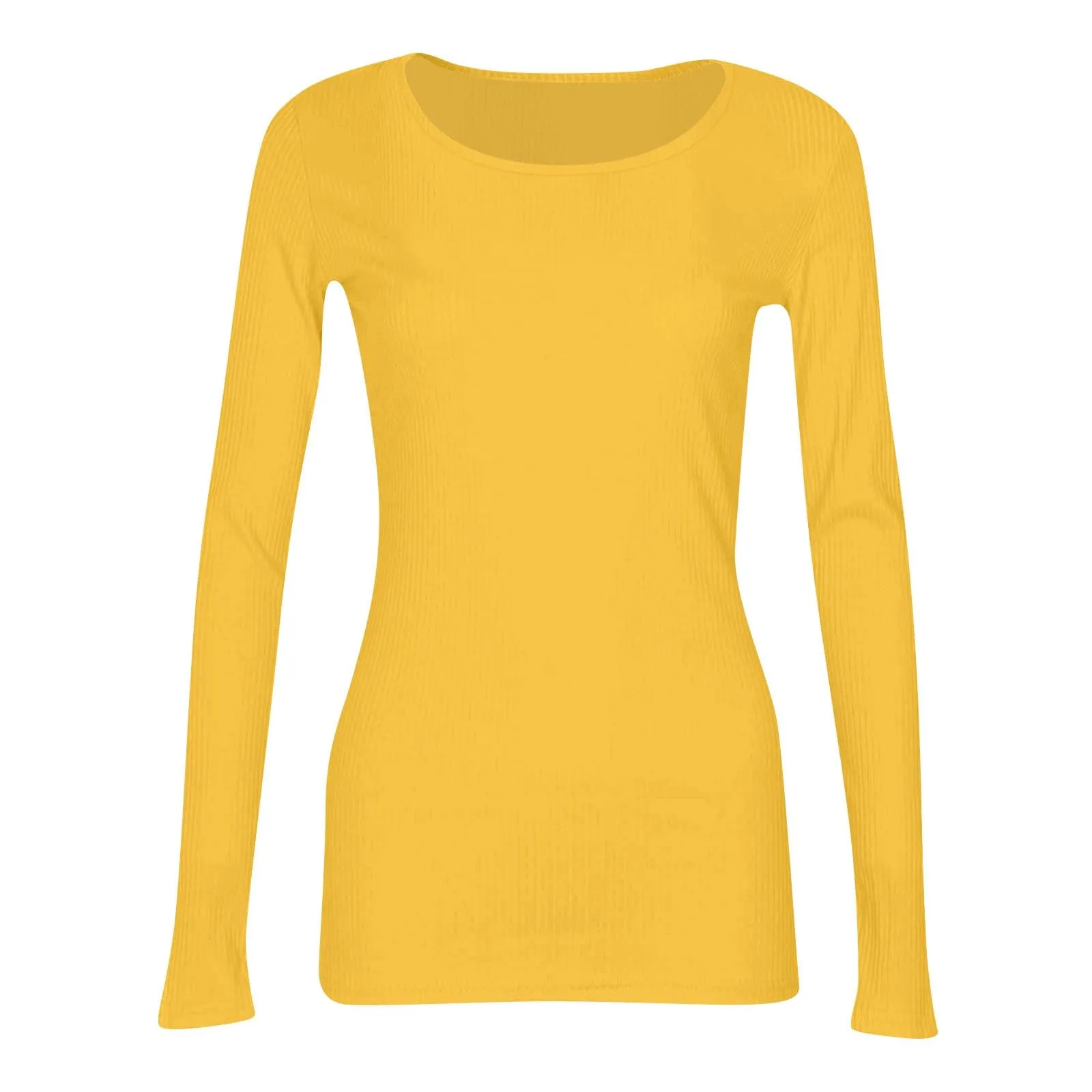 MOKBAY Top Maniche Lunghe Donna Slim Fit Maglie Eleganti Curvy Maglia Maglia Donna Manica Lunga Attillata Invernale Tinta Unita Elegante Tshirt Manica Lunga Y2k Magliette Nere XXL - immagine 6