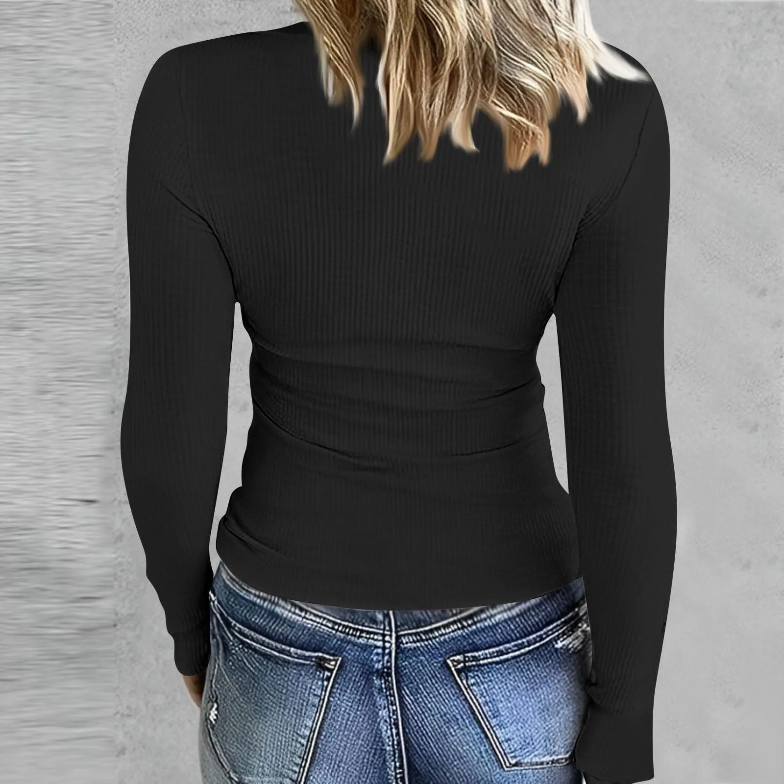 MOKBAY Top Donna Elegante Maglietta Rossa Maglie Invernali Slim Fit T-Shirt Tinta Unita Manica Lunga Corsetto Maglia Curvy Invernali Y2k Sexy Maglia a Maniche Lunghe Donna 3XL - immagine 3