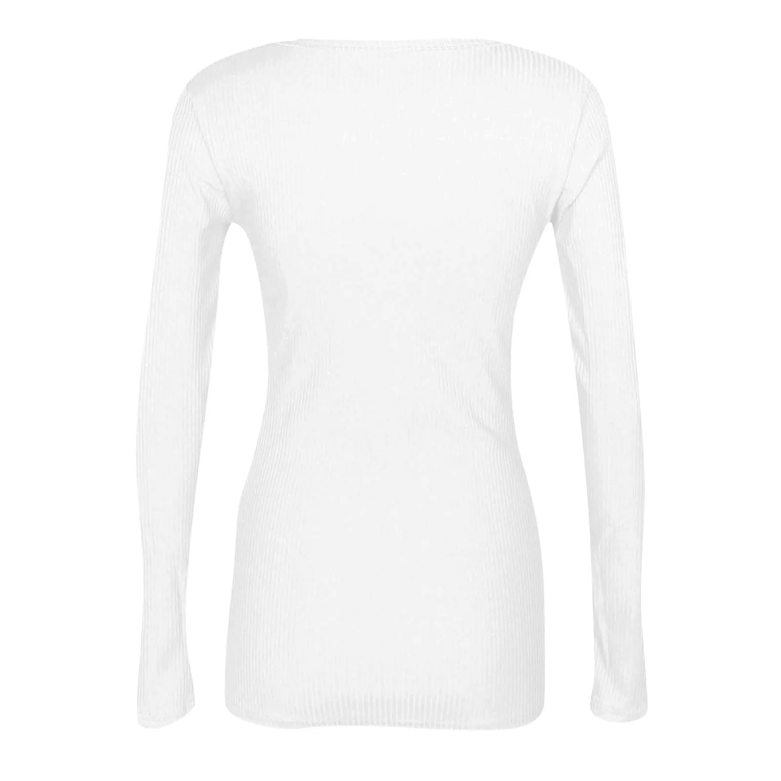 MOKBAY Top Sexydonna Maglie Donna Autunnali Invernali Maglia Tshirt Manica Lunga Slim Fit Sexy Tinta Unita Basic Attillate Y2k Maglia Maniche Lunghe Magliette Cotone Donna Manica Lunga L - immagine 7