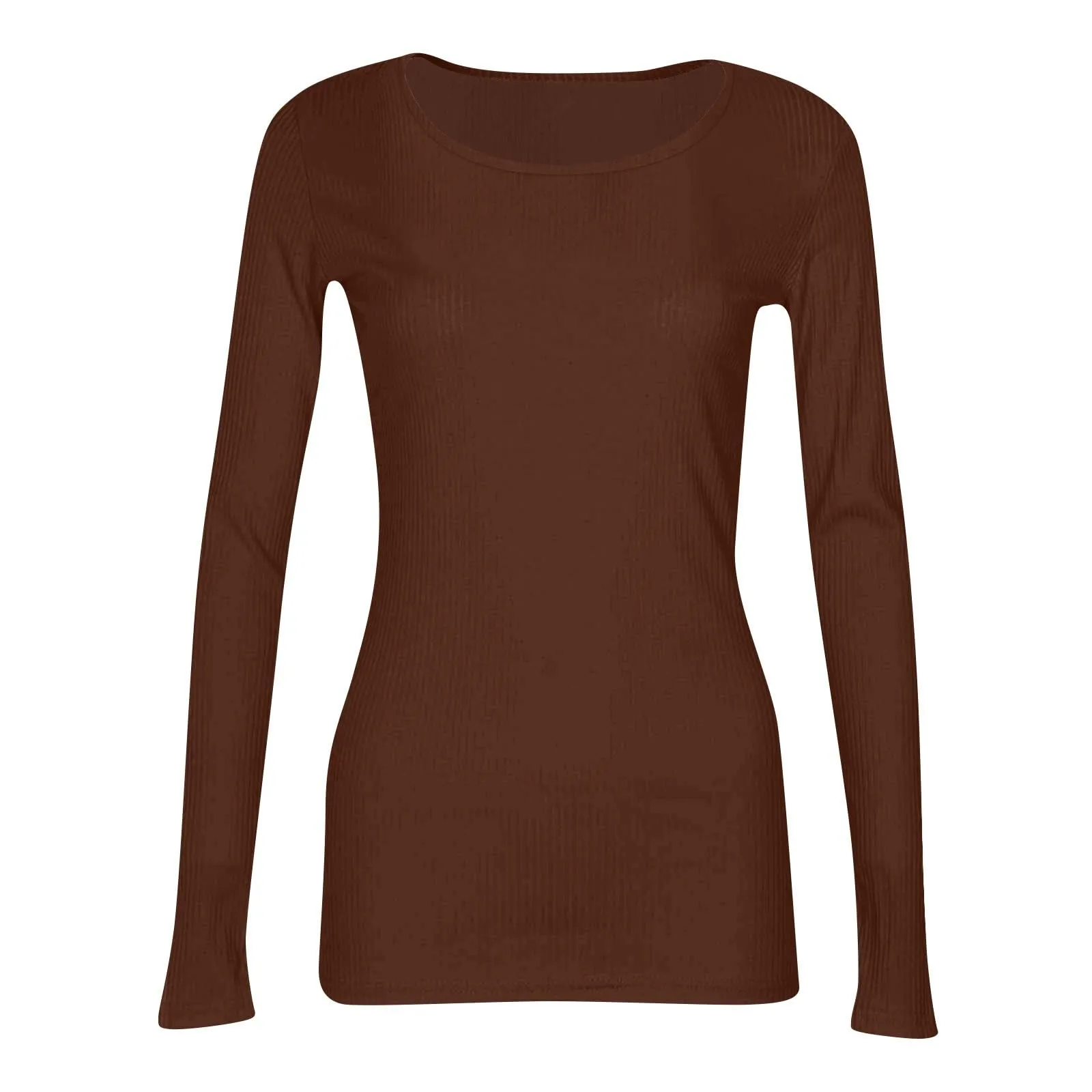 MOKBAY Maglietta Donna Cotone Tinta Unita Maglia Invernali Curvy Sexy T-Shirt Maglia Invernale Slim Fit Manica Lunga Y2k Attillate Maglie Donna Autunnali Top Sexy L - immagine 6