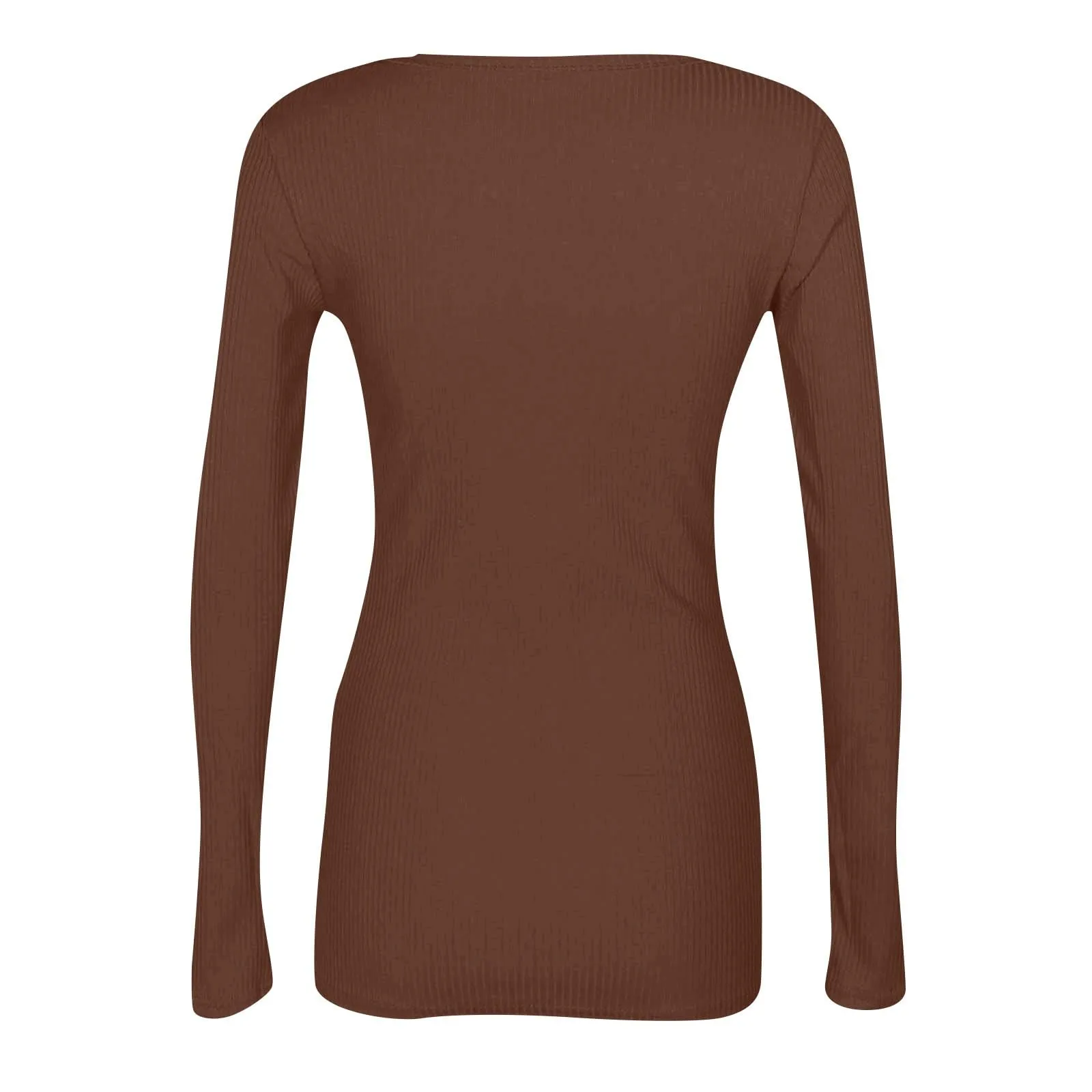 MOKBAY Maglia Scollo a V Donna Corsetto Maglia Slim Fit Manica Lunga Maglie Eleganti Invernali Tinta Unita Basic Invernali Sexy Crop Top Maniche Lunghe Tshirt Curvy Magliette Termiche Donna XXL - immagine 7