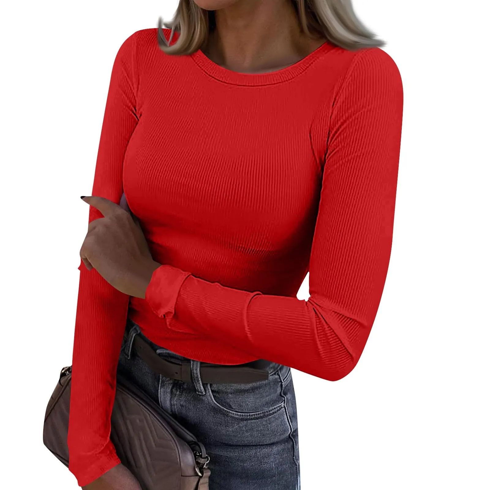 MOKBAY Maglietta Nera Donna Tshirt Attillate Top Sexy Tinta Unita Basic Sexy Maglia Slim Fit Autunnali Manica Lunga Curvy Maglia Invernale Maglie Termiche Donna M - immagine 1