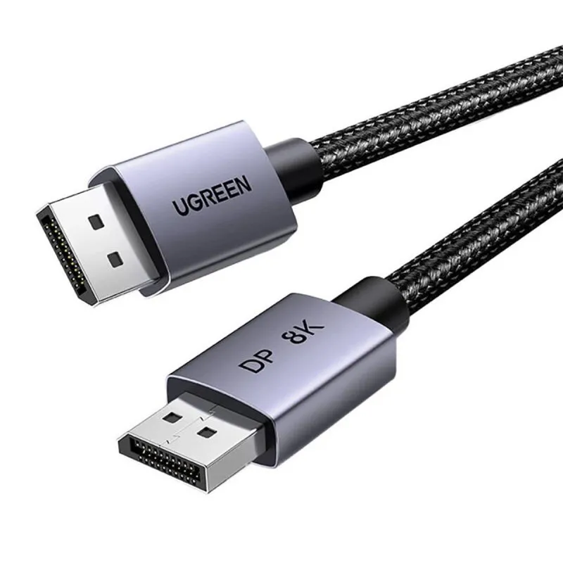 Cavo DisplayPort Ugreen DP120 1.4 8K 1M Intrecciato HDR 32,4 Gbps Nero - immagine 1