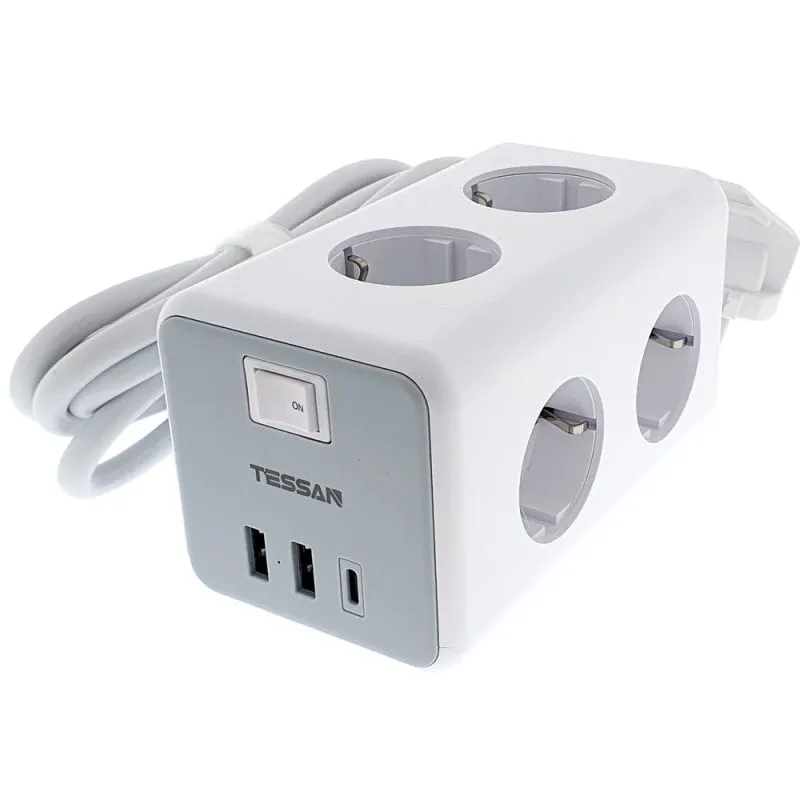Ciabatta multipresa Osca Connect a 6 prese 16A USB A e USB C, cavo da 2 metri, 3600 W - immagine 1